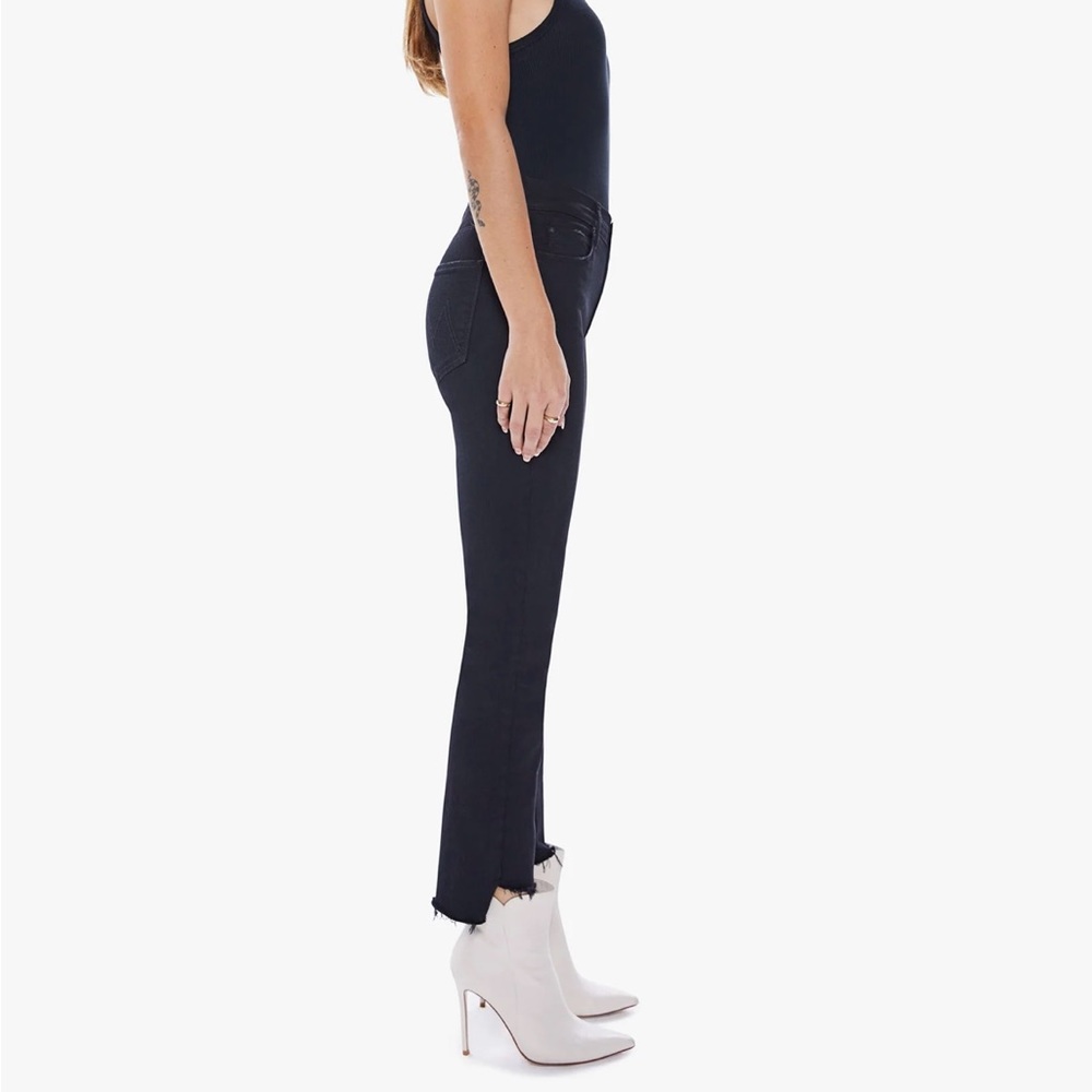 MOTHER Denim The Mid Rise Dazzler Ankle Step Fray Not Guilty (Black) Size 30 NWT